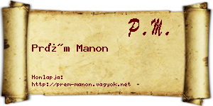 Prém Manon névjegykártya